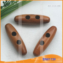 Bouton Toggle en bois naturel naturel pour vêtements BN8113